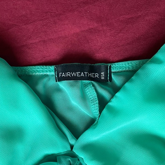 Turquoise/Tiffany Blue Fairweather Babydoll Top - Picture 4 of 4